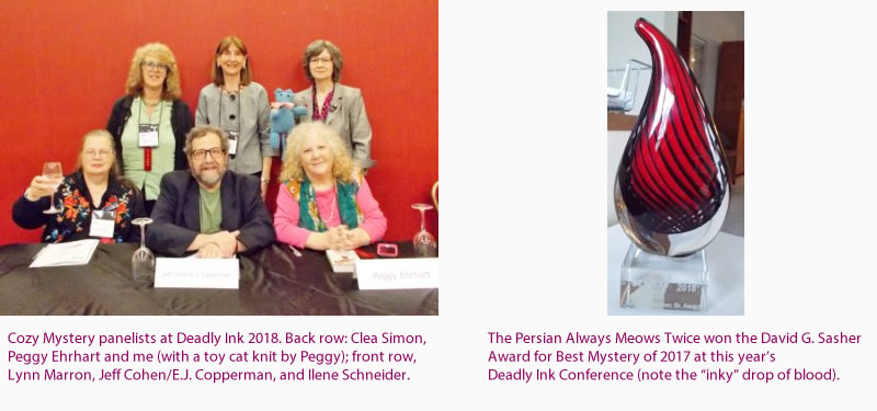 Cozy Mystery Panel, Deadly Ink 2018 - David G. Sasher Award, Best Mystery of 2017